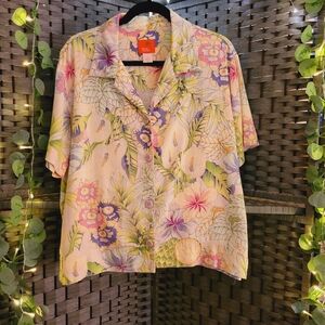 Hearts of Palm Vintage 70's floral top size 14